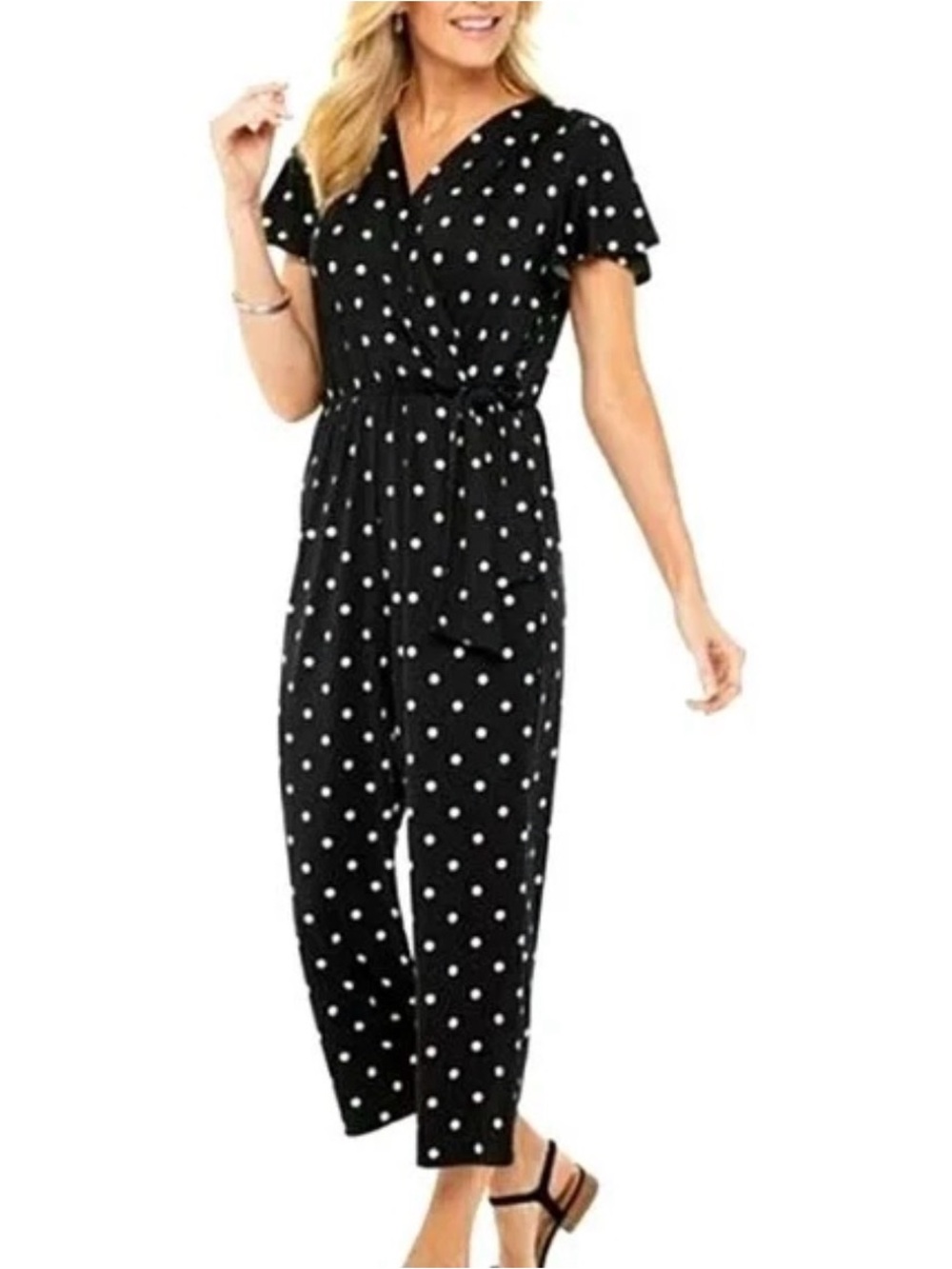 Women's Croft & Barrow Short-Sleeve Jumpsuit Petite